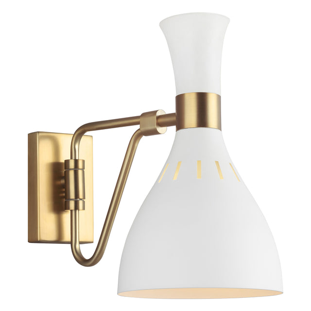 Visual Comfort EW1061MWT - Joan Wall Sconce with white finish and gold accents, adding elegance to any room.