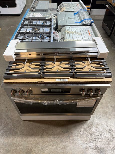 Frigidaire GCFD3661AF 36 Inch Freestanding Dual Fuel Range with 6 Sealed Burners, 4.6 cu. ft. Convection Oven - Open Box