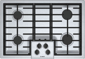Bosch NGM5056UC BO-30" GAS COOKTOP 4 BURNERS SS featuring sleek stainless steel design and high-efficiency burners.