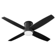 Oxygen Lighting O310215 - Oslo 52-inch 4-Blade Hugger Ceiling Fan in Black ideal for low ceilings and effective air circulation.