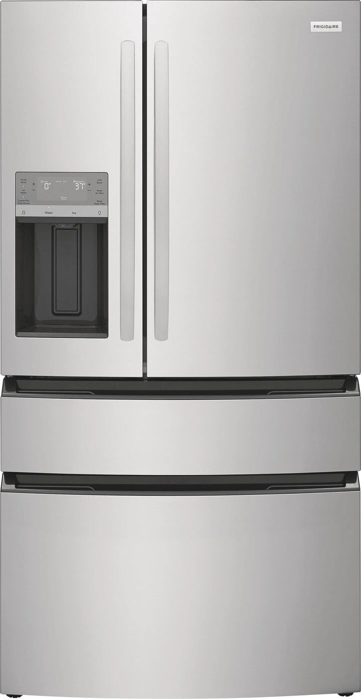 Frigidaire FRMS274TAV - 26 Cu. Ft. Standard-Depth 4-Door French Door Refrigerator - Open Box in stainless steel finish.