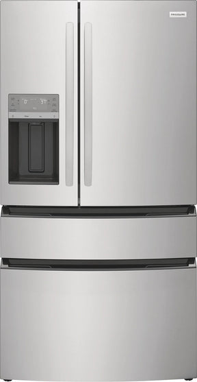Frigidaire FRMS274TAV - 26 Cu. Ft. Standard-Depth 4-Door French Door Refrigerator - Open Box in stainless steel finish.