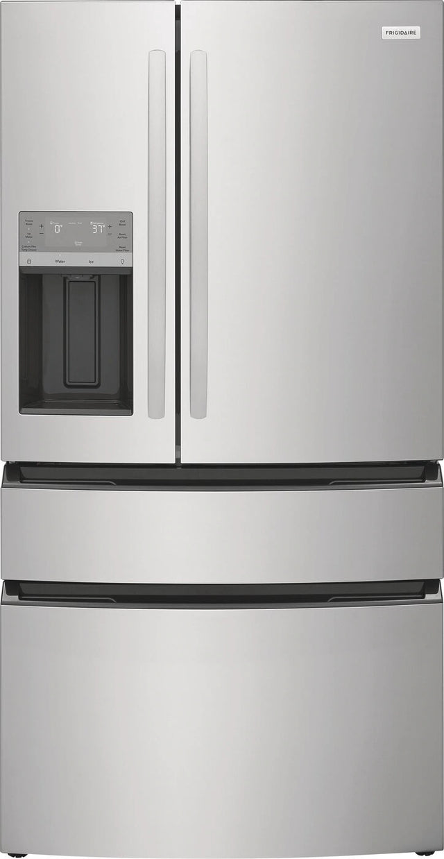 Frigidaire FRMS274TAV - 26 Cu. Ft. Standard-Depth 4-Door French Door Refrigerator - Open Box in stainless steel finish.