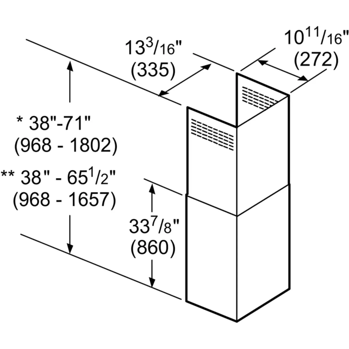 Thermador CHXTHMCB Chimney Extension