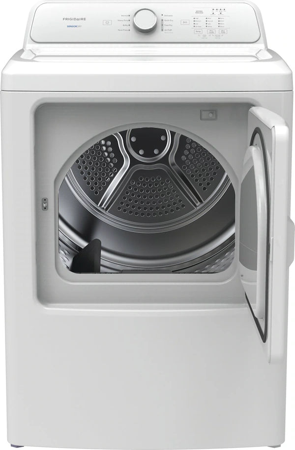 Frigidaire FLVE7000AW 27 inch Electric Dryer with 7 cu. ft. Capacity, 8 Dry Cycles, 4 Temperature Settings, Reversible Door, Wrinkle Guard, Child Lock, and SensorDry™