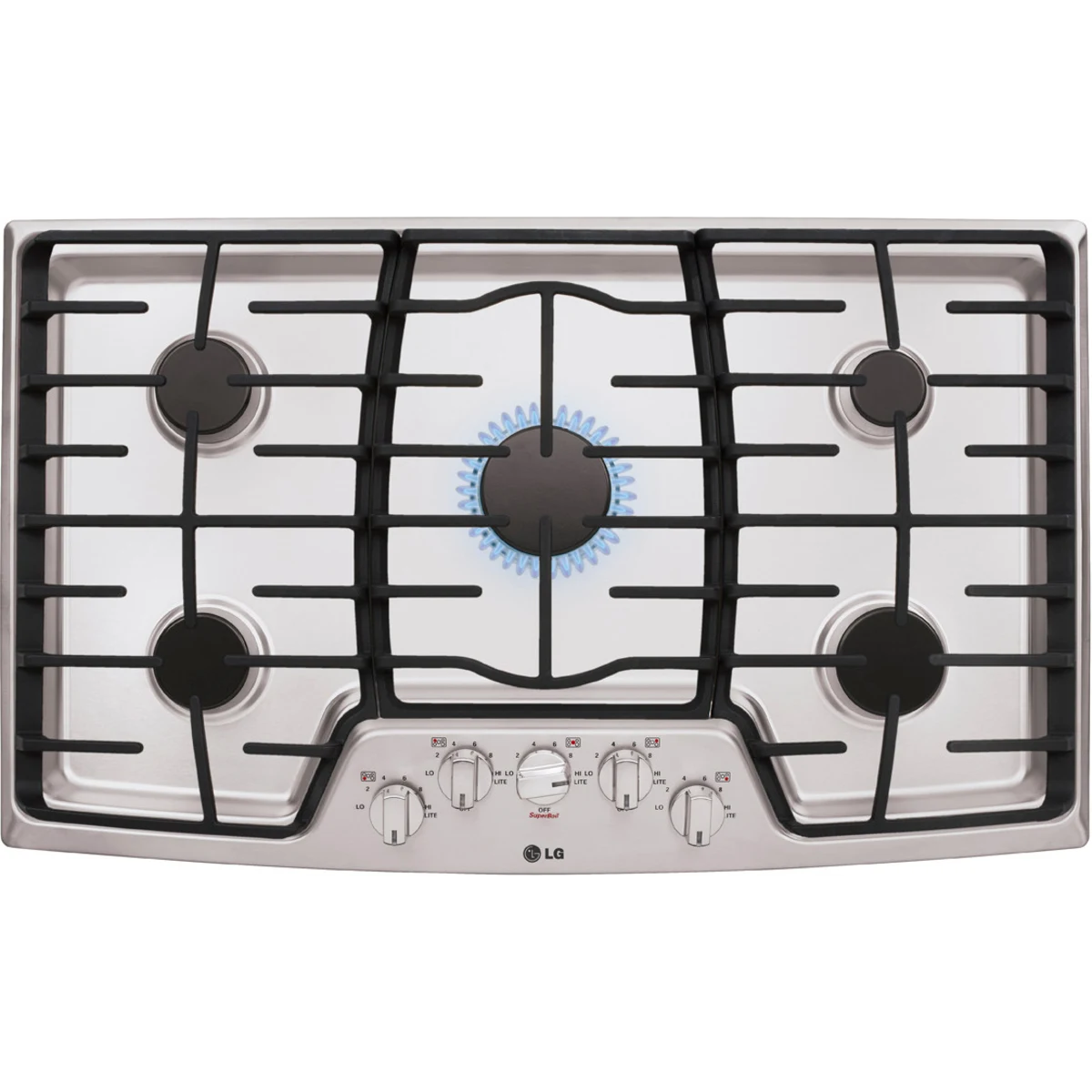 LG LCG3611ST Gas Cooktop, 36 Inch (Open Box / Sctatch & Dent)