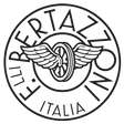 Bertazzoni logo featuring wings and a wheel representing Italian craftsmanship.