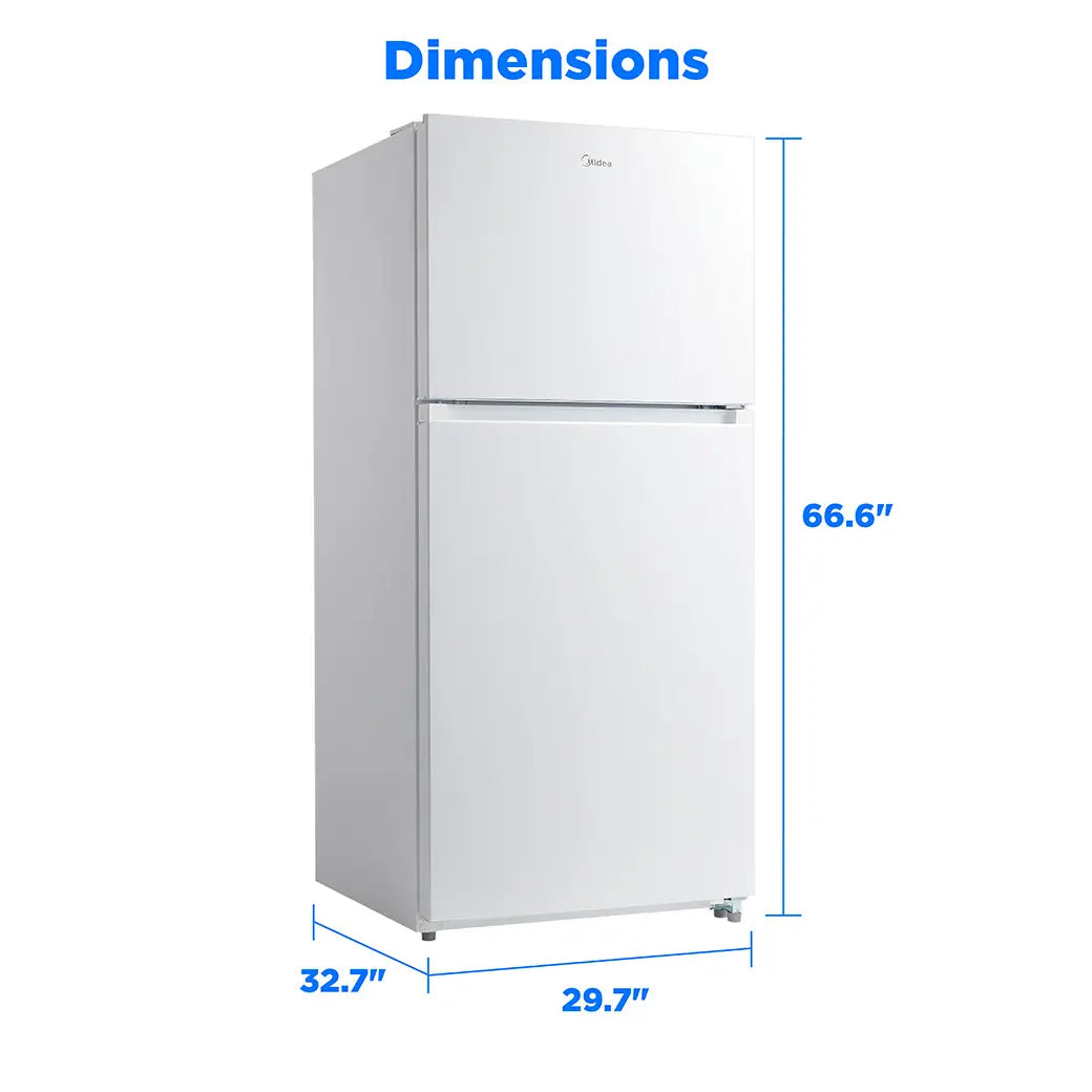 Midea MRT21D3BWW Top Freezer Refrigerator (Open-Box / Scratch & Dent)