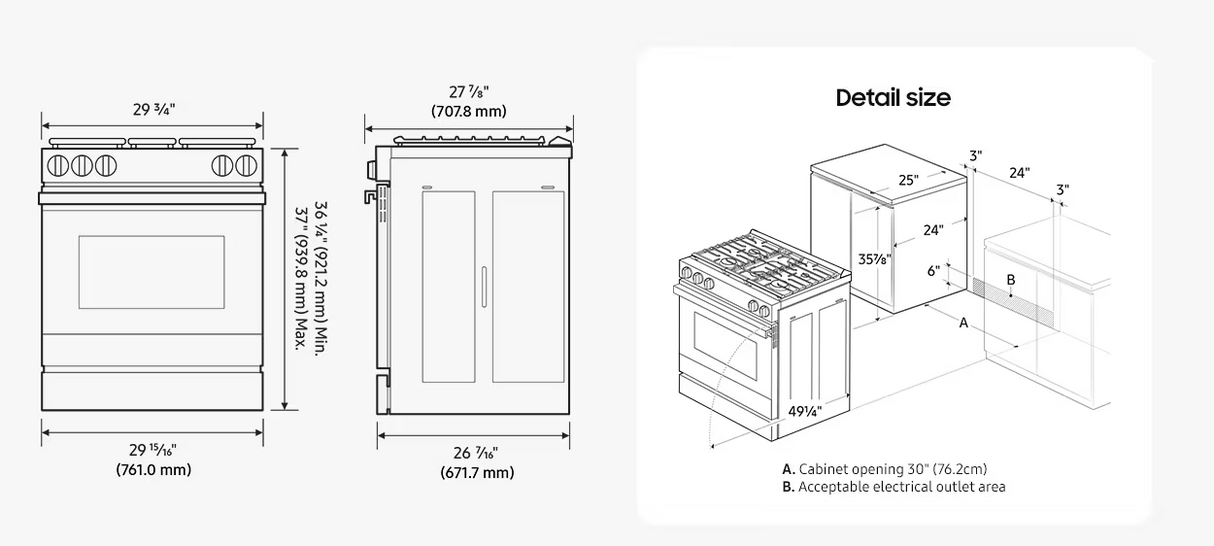 Samsung NSG6DG8500SRAA Gas Range (Open Box / Scratch & Dent)