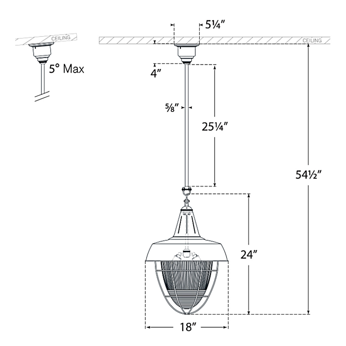Visual Comfort TOB 5042HAB-WHT Pendant Light