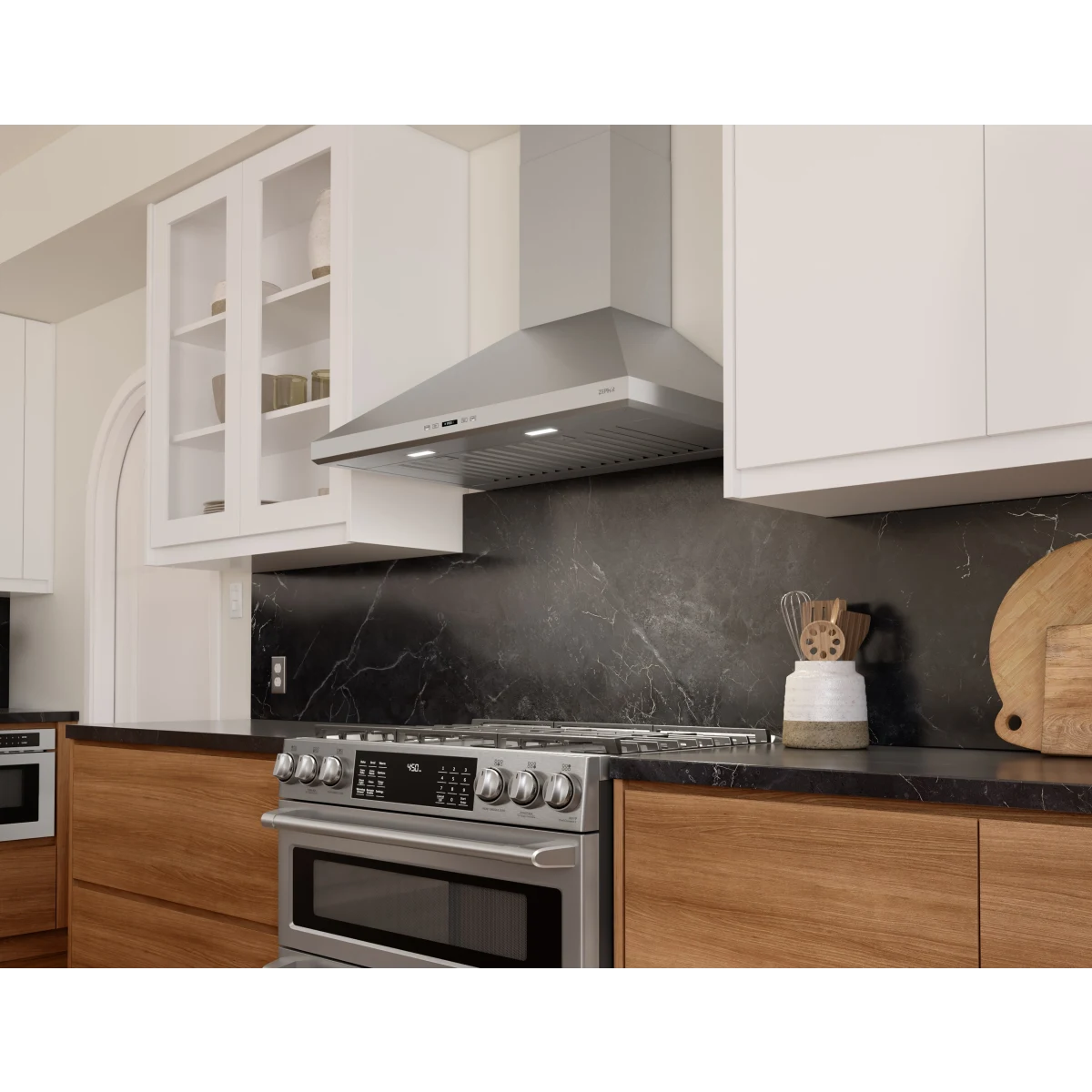 Zephyr ZSI-E36DS Wall Mount Range Hood, 36 Inch (Open-Box / Scratch & Dent)
