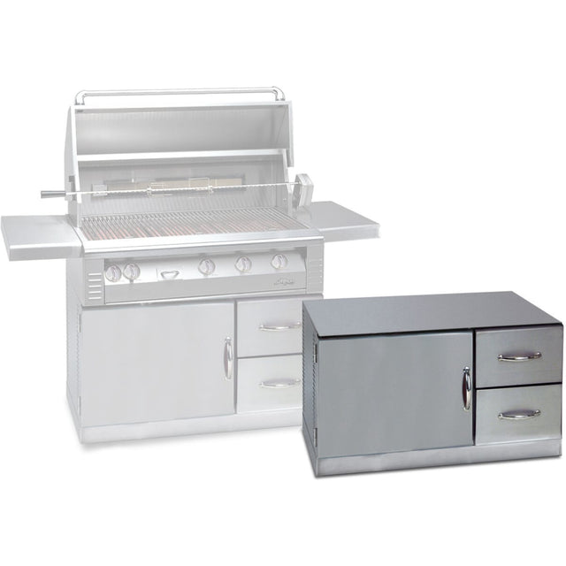 Alfresco ARXE-42C AL-BUILT-IN UNDER GRILL REF ON 42" CART with built-in grill outdoor appliances.