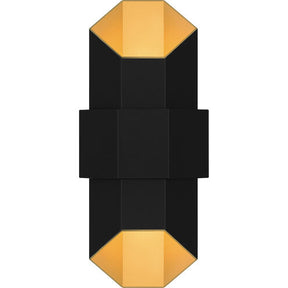 Quoizel CHS8307MBKG - Chasm LED 15 inch Matte Black Gold Outdoor Wall Lantern - sleek design and modern aesthetics.