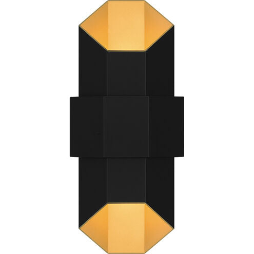 Quoizel CHS8307MBKG - Chasm LED 15 inch Matte Black Gold Outdoor Wall Lantern - sleek design and modern aesthetics.