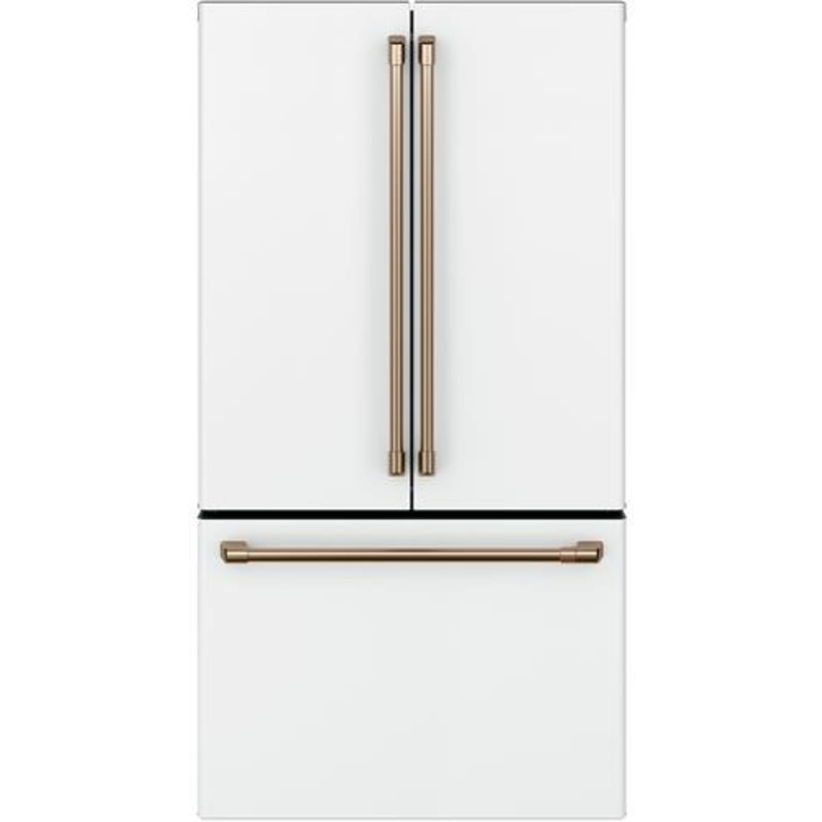 Cafe CWE23SP4MW2 36 Inch Counter Depth French Door Smart Refrigerator with 23.1 Cu. Ft. Capacity, TwinChill™ Evaporators, Temperature-Controlled Drawer, Wi-Fi, Internal Water\Ice Dispenser, and ENERGY.