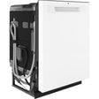 GE GDP670SGVWW 24 Inch Fully Integrated Dishwasher with 16 Place Settings, 45 dBA, 5 Wash Cycles, 3rd Rack + Caddy, Dry Boost™, Steam+Sani, Silverware Jets, and NSF Certified: White