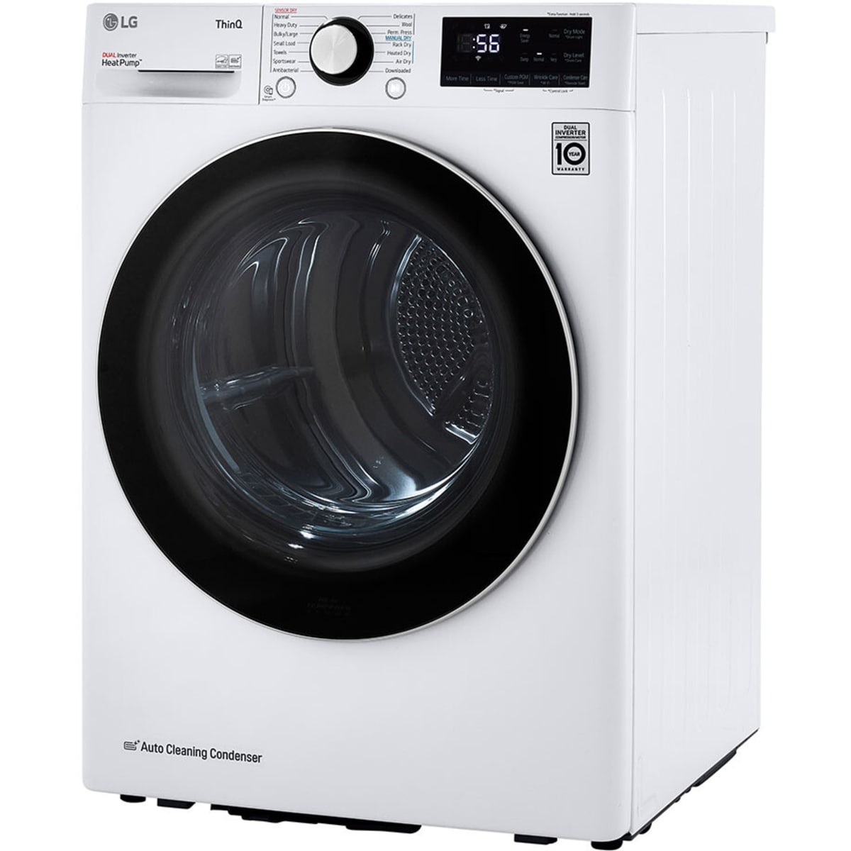 LG DLHC1455W 4.2 CF COMPACT FRONT LOAD DRYER with Dual Inverter HeatPump technology for energy-efficient drying.