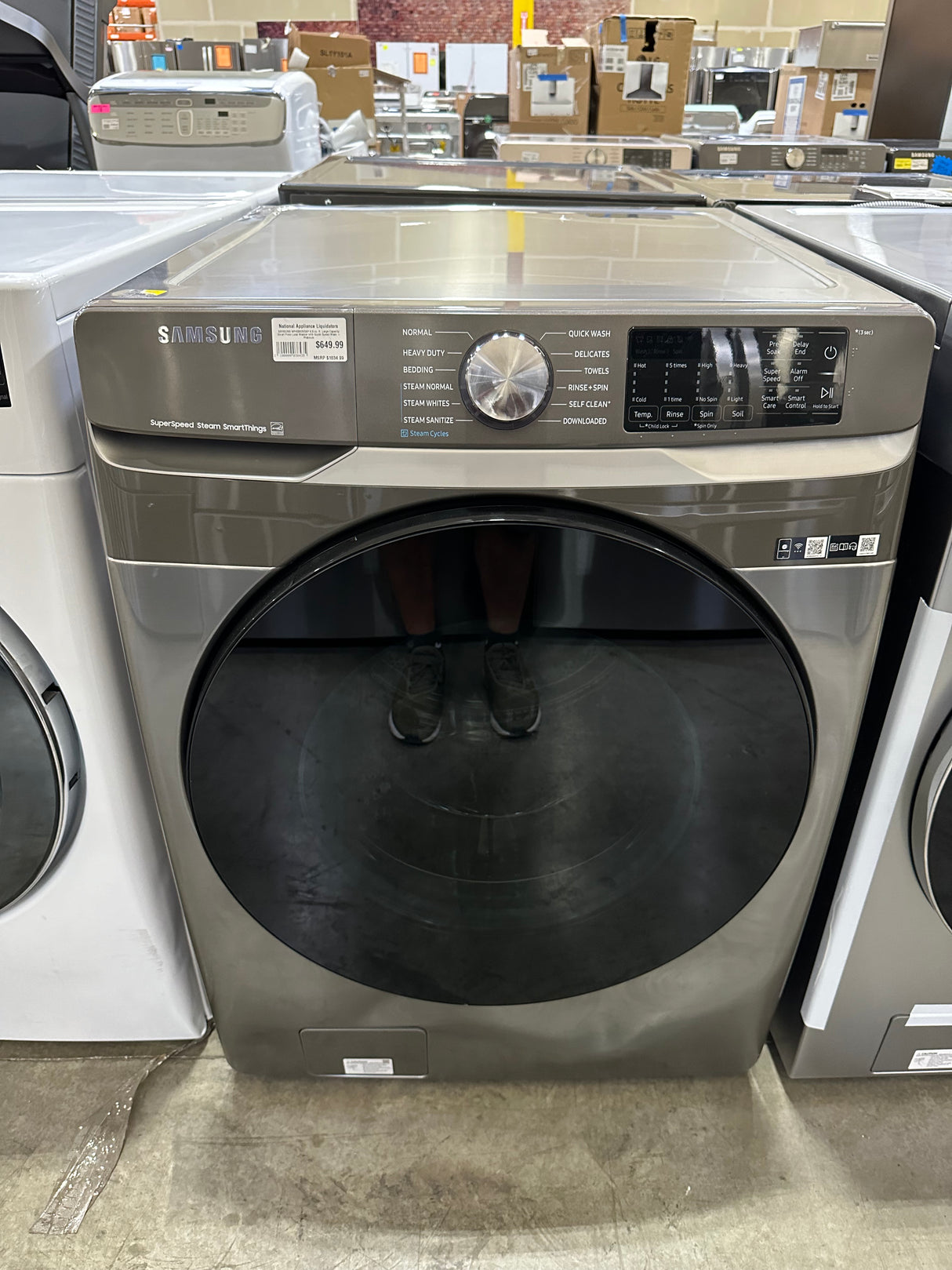 SAMSUNG WF45B6300AP 4.5 cu. ft. Large Capacity Smart Front Load Washer with Super Speed Wash - Platinum