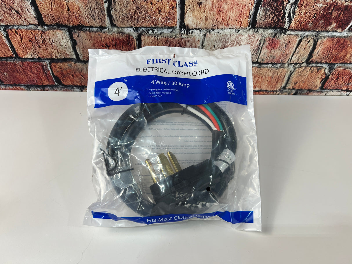 ACCESSORY - DRYER PLUG 4 PRONG - 4 Wire / 30 Amp Electrical Dryer Cord for Appliances