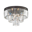 Elk Lighting 15225/3-LED - Palacial LED 19 inch Oil Rubbed Bronze Semi Flush Mount Ceiling Light with crystal accents.