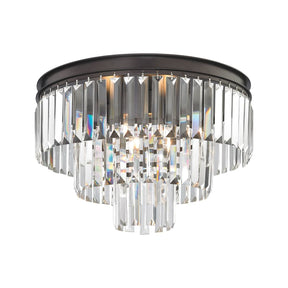 Elk Lighting 15225/3-LED - Palacial LED 19 inch Oil Rubbed Bronze Semi Flush Mount Ceiling Light with crystal accents.