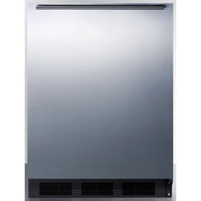 AccuCold FF6BKBISSHHADA - 24? ADA-Compliant Built-In Refrigerator, Black Stainless front view with sleek design.