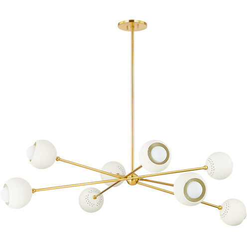 Hudson Valley H832808-AGB/SCR - Mitzi Saylor 8-Light Chandelier in Aged Brass/Soft Cream