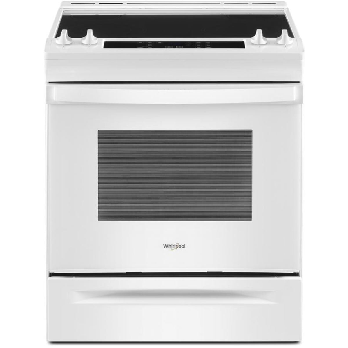 Whirlpool WEE515SALW 30 Inch Slide-In Electric Range with 4 Radiant Elements, 4.8 cu. ft. Capacity, FlexHeat Dual Elements, Frozen Bake, Sabbath Mode, Self-Clean, and ADA Compliant: White- Open Box