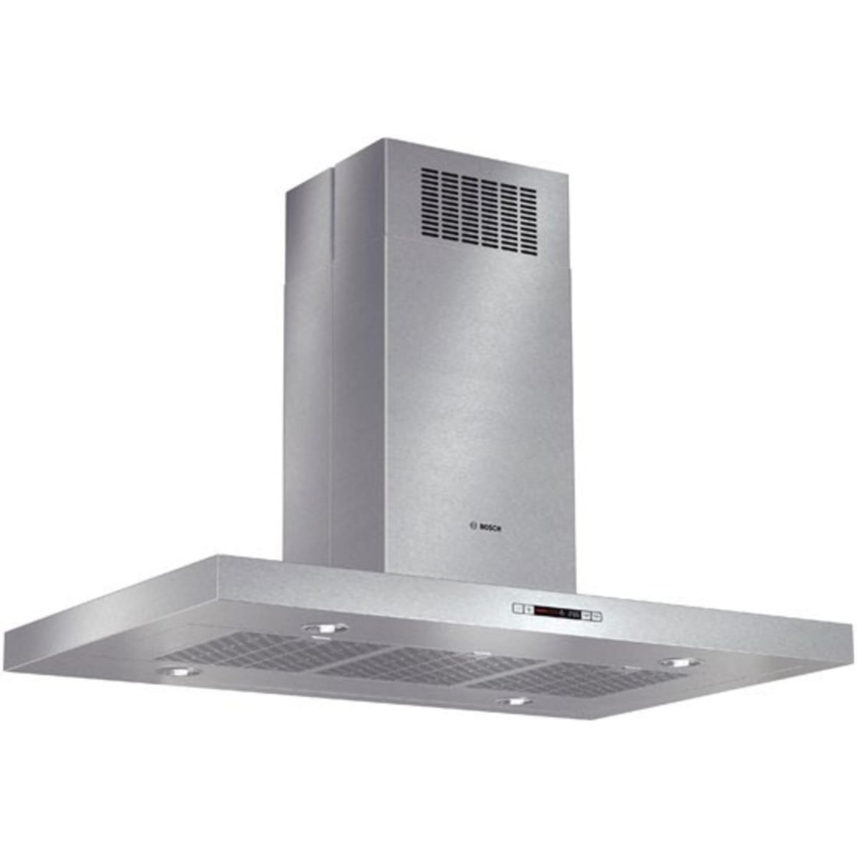 Bosch HIB82651UC - 42? 600 CFM Stainless Island Range Hood, 800 Series with sleek stainless steel design.