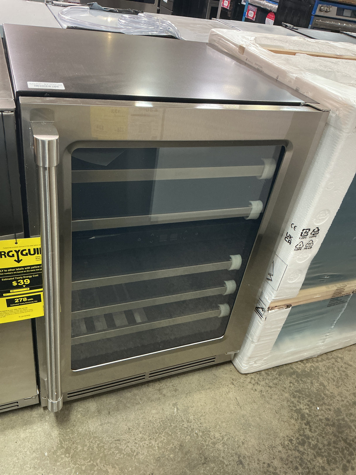 Zephyr PRPW24C02AG Undercounter Wine Fridge (Open-Box / Scratch & Dent)