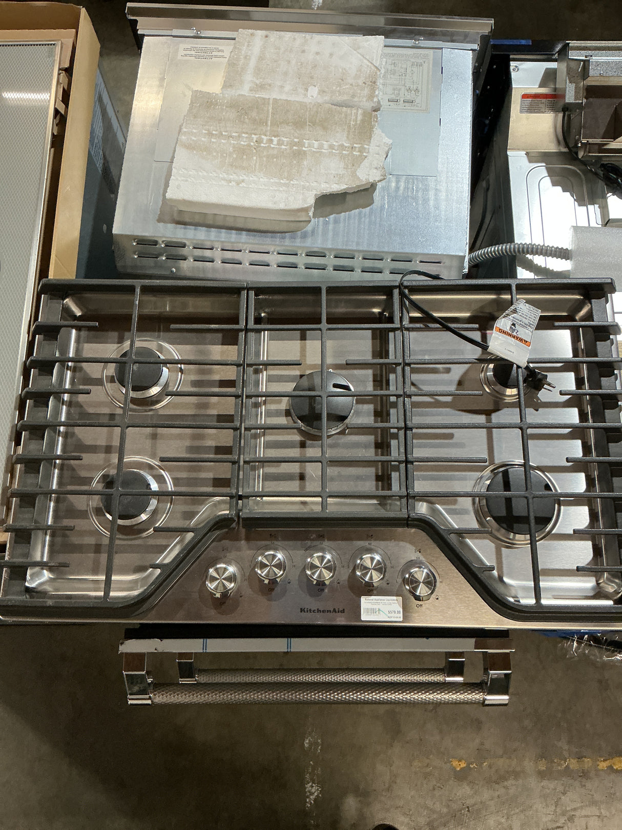 Kitchenaid KCGS356ESS Gas Cooktop, 36 Inch (Open Box / Scratch & Dent)