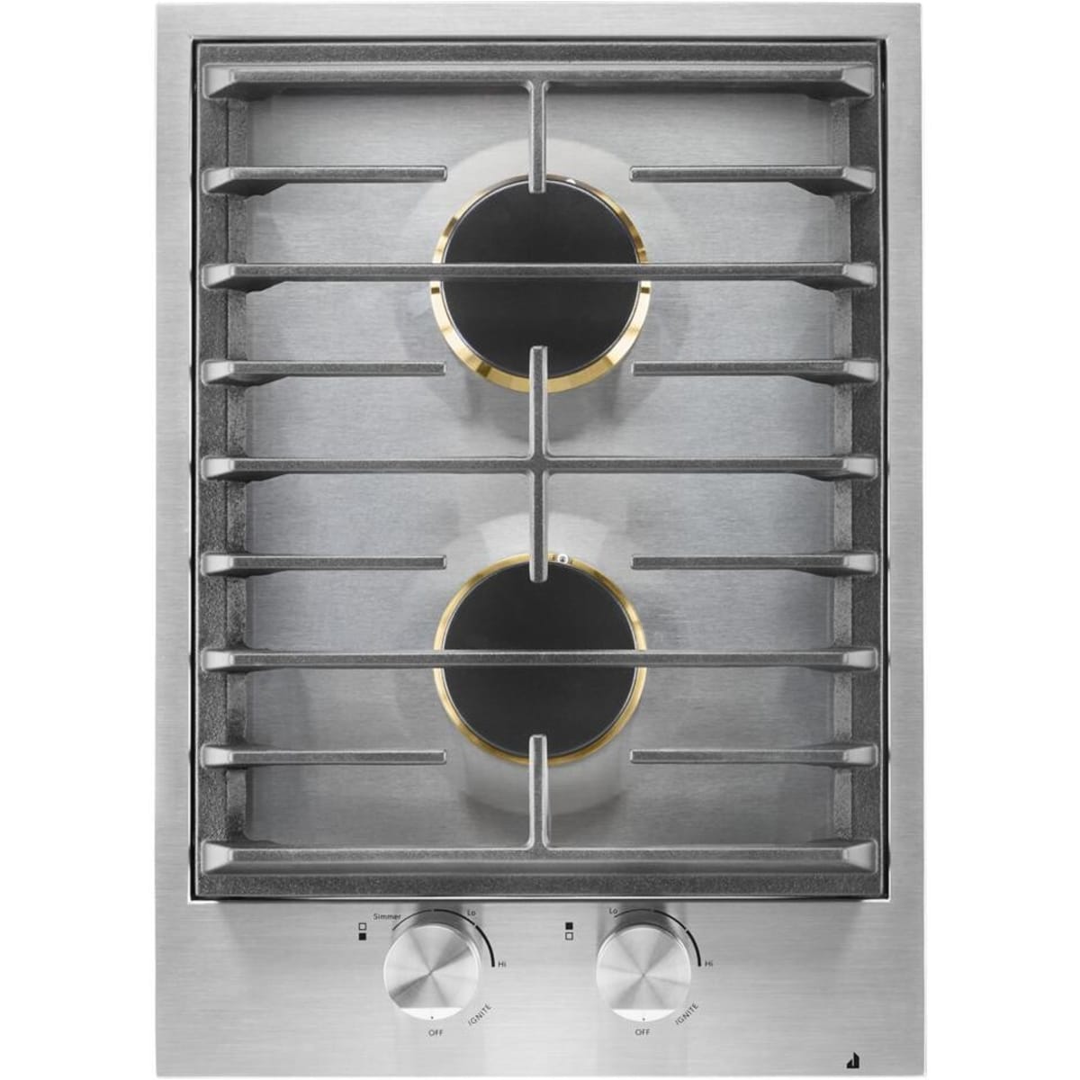 Jenn-Air JGC3215GS - 15″ 2-Burner Gas Cooktop in Stainless Steel - OPEN BOX featuring dual burners and stainless steel finish.