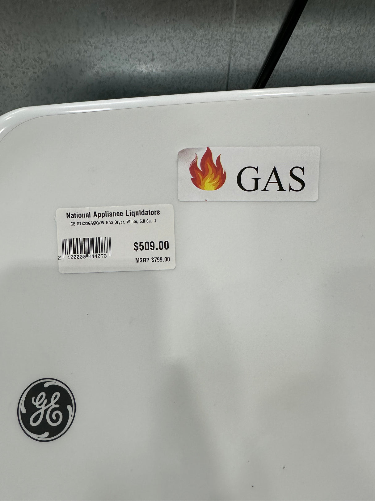 GE GTX22GASKWW Gas Dryer (Open Box / Scratch & Dent)