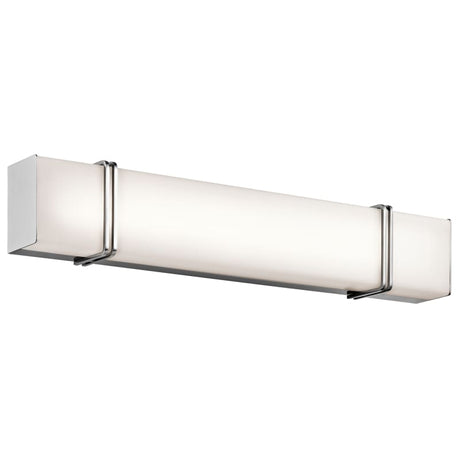Kichler Lighting 45839CHLED - Impello Vanity Light with sleek chrome finish and frosted glass diffuser for warm ambiance.