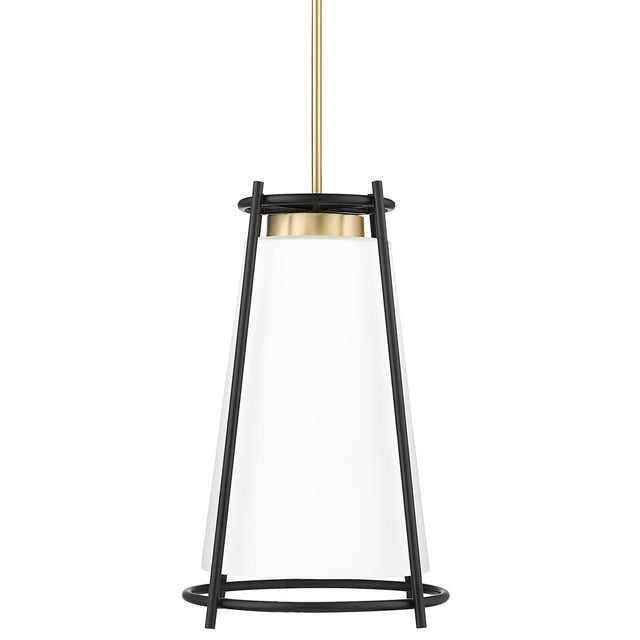 Millennium Lighting 21101-vb Milroe 60-Watt 1-Light Vintage Brass Pendant-Light Opal Glass with Etched Outside Shade