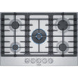 Bosch NGM8657UC - 36 Inch Gas Cooktop with 5 Sealed Burners, Heavy-Duty Grates, Dual Flame Power Burner, FlameSelect, OptiSim™ Burner, Push-to-Turn Knobs - OPEN BOX
