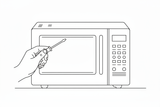 on the left side add a line art hand holding a screwdriver