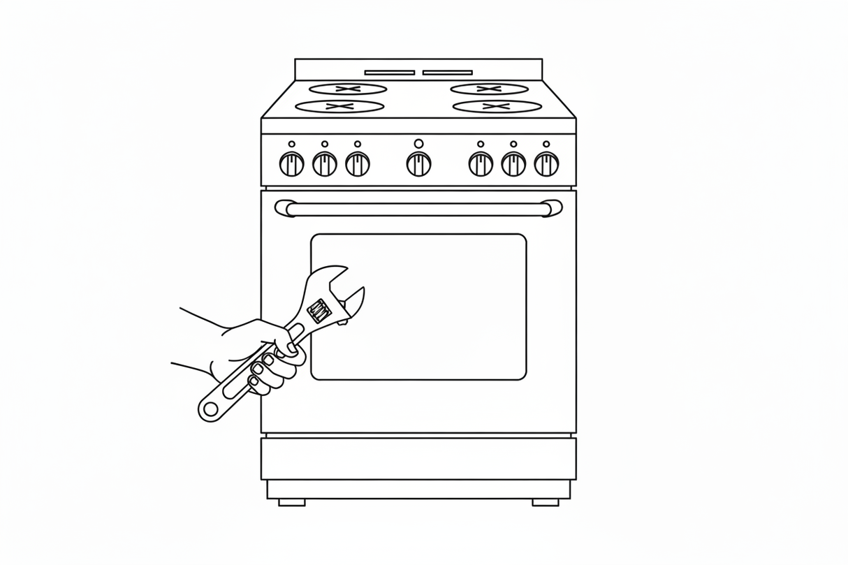 on the left side add a line art of a hand holding an adjustable wrench