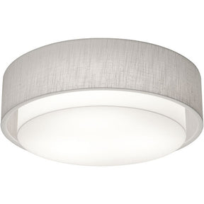 AFX Lighting SAF1824LAJUD-LW 18" White Linen Finish flush mount ceiling light with LED technology.