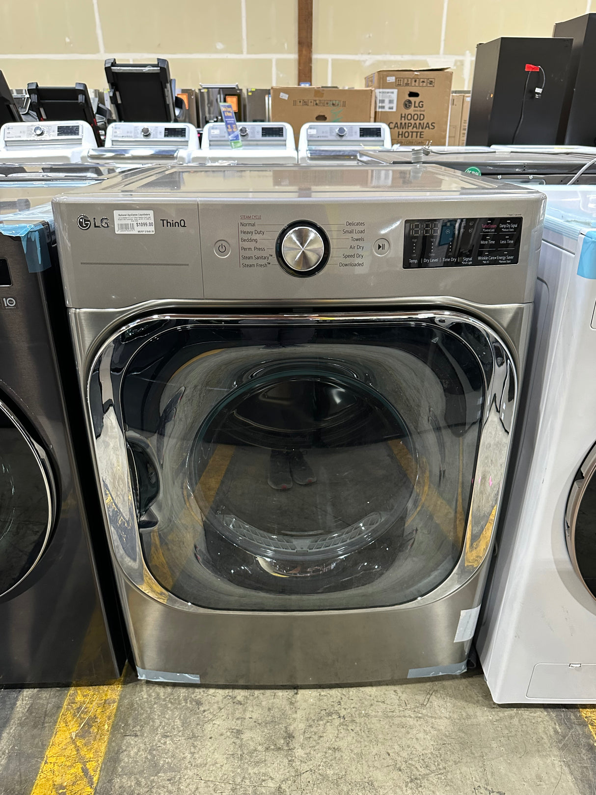 LG DLEX8980V 9.0 cu. ft. Mega Capacity Smart wi-fi Enabled Front Load Electric Dryer with TurboSteam™ and Built-In Intelligence on display