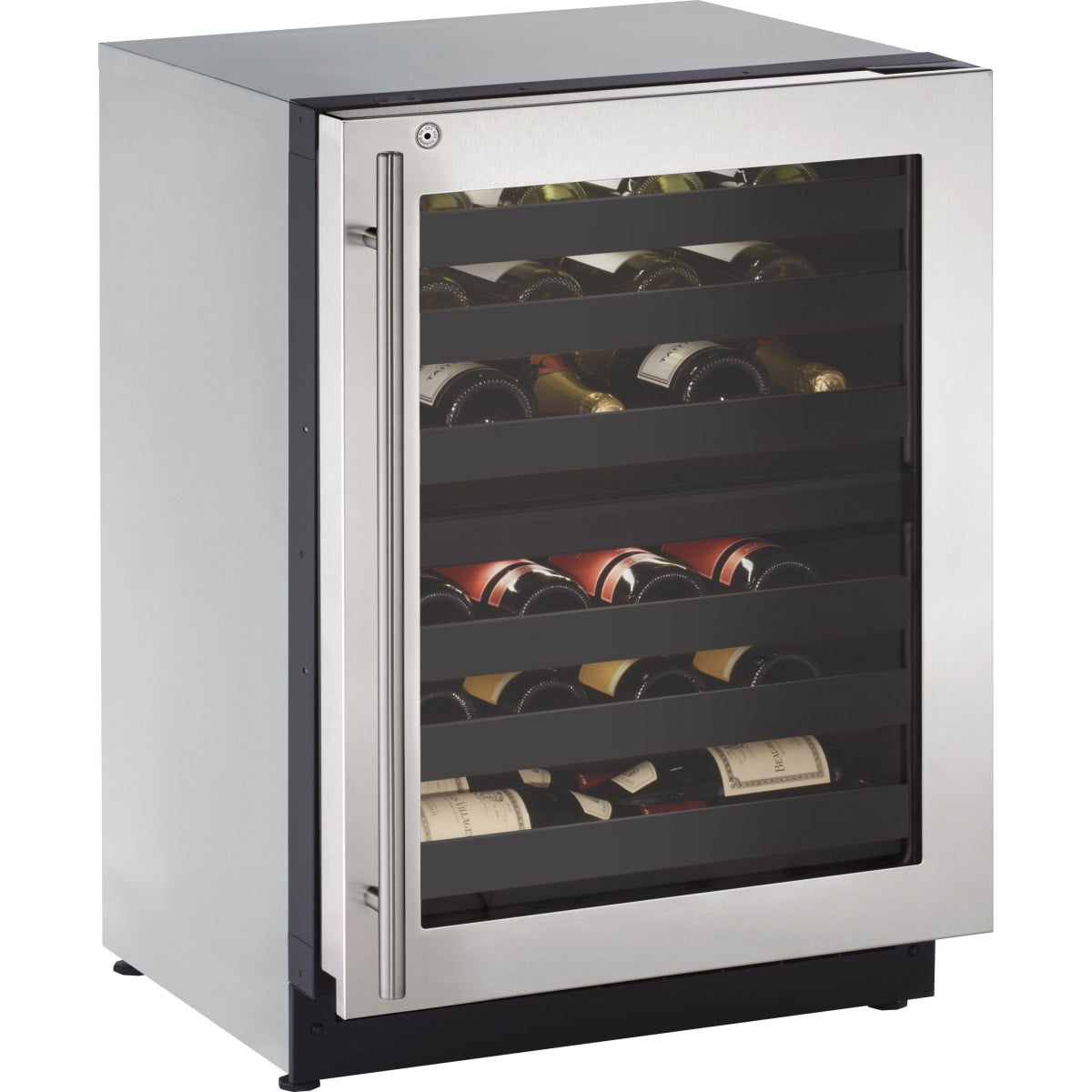 U-Line Wine Captain 2000 Series U2224ZWCS13B 24 Inch Built-in Wine Storage with 43 Bottle Capacity, Dual-Zone Temperature System.