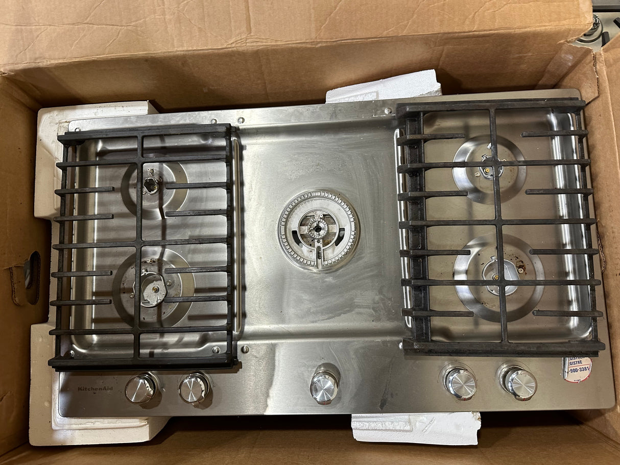 Kitchenaid KCGS556ESS Gas Cooktop, 36 Inch (Open-Box / Scratch & Dent)