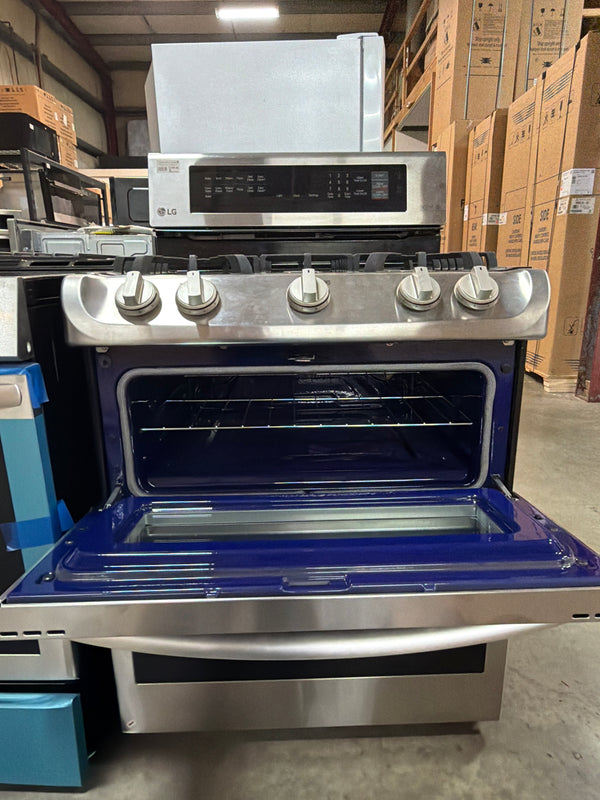 LG LDG4313ST 6.9 Cu. Ft. Freestanding Double Oven Gas True Convection Range with EasyClean and UntraHeat Power Burner - Stainless steel