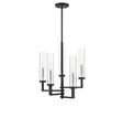 Savoy House 1-2135-5-67 - Folsom 5-Light Adjustable Chandelier in Matte Black with Polished Chrome Accents