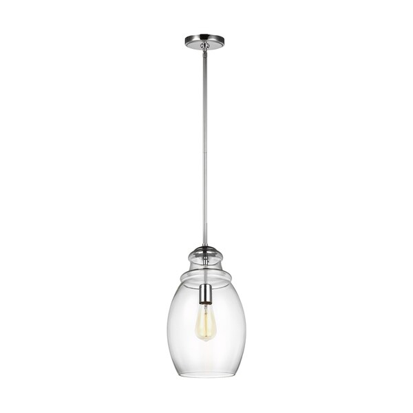 Generation Lighting P1484CH - One Light Pendant in sleek chrome finish, perfect for modern spaces.