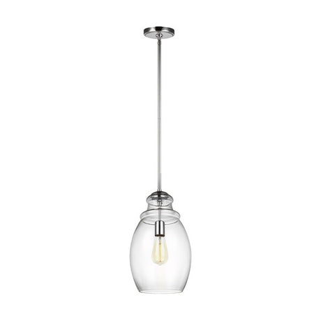 Generation Lighting P1484CH - One Light Pendant in sleek chrome finish, perfect for modern spaces.