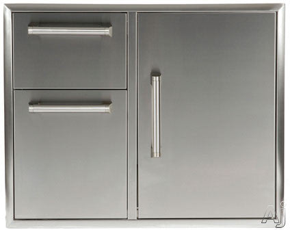 COYOTE CCD-2DC31 31" Door & Drawer Combo made of stainless steel for outdoor kitchens, offering stylish storage solutions.