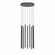 Sonneman Light 3018.25-24 - Sonneman Light Chimes Architectural 10-Light 24" LED Pendant with Satin Black Finish - OPEN BOX.