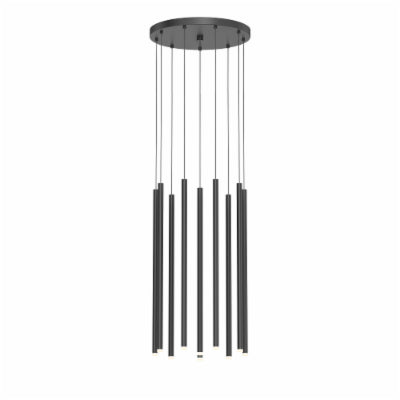 Sonneman Light 3018.25-24 - Sonneman Light Chimes Architectural 10-Light 24" LED Pendant with Satin Black Finish - OPEN BOX.