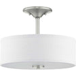 Progress Lighting P350129-009 - Inspire 2 Light 13 Inch Semi-Flush Mount in Brushed Nickel with Fabric Shade